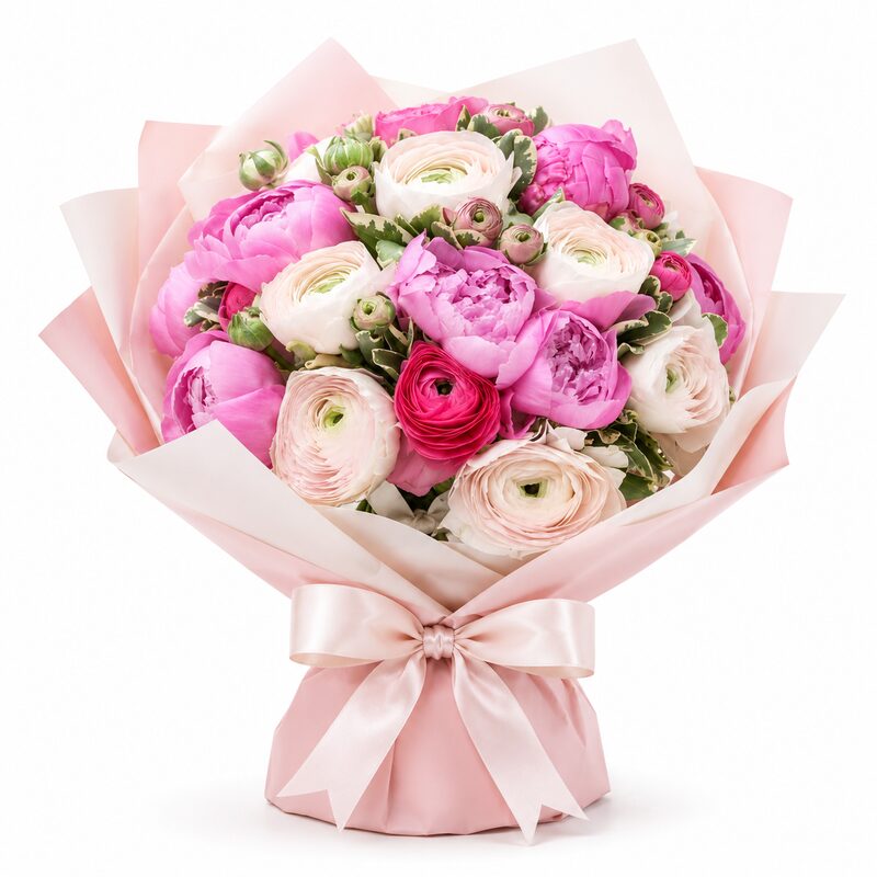Bouquet di rose rosse con statice lilla, consegna a domicilio a Napoli